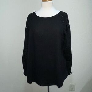 Plus Size 7th Ray Sequin Sleeve Long Sleeve Top Size 1X
